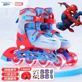 迪士尼蜘蛛侠儿童轮滑鞋初学报班溜冰鞋旱冰鞋全闪直排体育课必备送礼物
