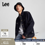 Lee舒适版男经典款骑士牛仔夹克长袖翻领外套休闲潮LMT0090125PN 清水洗 XL