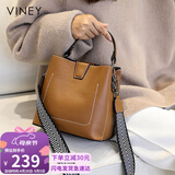 viney包包女包牛皮水桶包轻奢斜挎单肩手提包生日母亲节礼物实用送妈妈