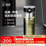 希诺抗菌单层玻璃杯2026新款茶水分离泡茶杯子男家用办公水杯XN-709L