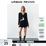 UR秋季新款女装旷野美拉德百搭修身针织开衫UWB940014 黑色 M