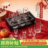 青苹果白酒杯分酒器套装 加厚玻璃一口杯品鉴小酒杯烈酒杯二两杯分酒壶