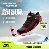 Skechers斯凯奇儿童秋冬休闲男女童二棉鞋轻质加绒保暖靴405222L/302583L 男童/黑色/红色/BKRD 34
