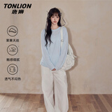 唐狮（TonLion）天丝透气长袖罩衫女宽松t恤夏季新款甜美外搭慵懒风潮流女士上衣