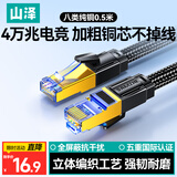 山泽八类万兆纯铜网线 0.5米 CAT8类屏蔽网络连接线 rog游戏电竞8芯双绞家用电脑宽带棉网成品跳线