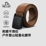 伯希和（Pelliot）户外战术腰带男女徒步登山尼龙编织皮165033002咖啡色宽3.8长130