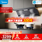 美的（Midea）【蒸汽洗AK7max】抽吸排油烟机28风量顶侧双吸变频自清洁烟机可配燃气灶以旧换新