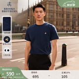 布克兄弟（BrooksBrothers）[100%棉]男士26夏季新品刺绣logo休闲圆领短袖T恤 4004-藏青色 M