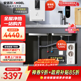 安吉尔家用净水器两件套【玉龙Pro1200G+管线机3611白色】厨下过滤器母婴直饮机 0陈水