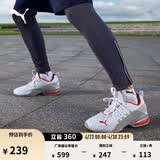 彪马（PUMA）防滑轻便通勤跑步慢跑鞋男新款透气运动鞋AXELION 193148 白-水泥灰-鲜红色-02 44