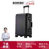 瑞德姆（REDURM）全铝镁合金大容量行李箱高档登机箱旅行箱出差拉杆箱高颜值 曜岩黑-旗舰款3D纹防刮耐磨硬箱 28英寸 -出国长假/大容量
