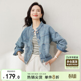 尚都比拉春秋款纯棉牛仔外套短款高级感女装气质休闲百搭上衣 牛仔蓝 S 