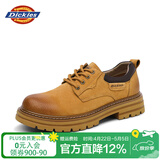 Dickies男鞋工装鞋夏季鞋子男款英伦休闲皮鞋男低帮马丁鞋百搭潮流皮鞋男 黄棕 40 【偏大一码，适合运动鞋41】