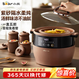 小熊（Bear）电炖锅 电炖盅 隔水炖锅 煲汤锅炖汤锅 电砂锅 紫砂锅 煮粥锅5-6个人大容量可预约定时B45Z1 6.5L