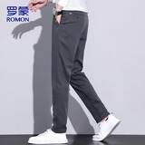 罗蒙（ROMON）休闲裤男春季韩版裤子男士直筒宽松商务百搭男裤 深灰色 33