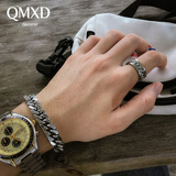 QMXD【两件套】欧美潮牌手链男情侣嘻哈饰品简约冷淡风情侣饰品