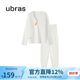 ubras【虞书欣同款】兔绒绒开襟家居服套装厚款女加绒睡衣冬季女 【长袖长裤套装】纯白色 XL