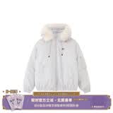 F426【赵露思同款】新国标90绒加厚大毛领工装派克连帽羽绒服 白灰色 预售 XL