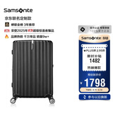 新秀丽京东联名定制款行李箱28英寸竖条纹拉杆箱黑色GU9密码托运箱