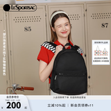 LeSportsac乐播诗简约纯色包包女包双肩包书包生日礼物 黑色【实物偏紫色】