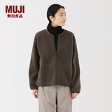 MUJI女式 长毛抓绒 夹克 女短外套 25年冬季 摇粒绒女装 BB2T9C5A 卡其色 L (165/88A)