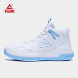匹克篮球训练鞋男子户外运动舒适实战减震防滑耐磨新款学生球鞋 大白/天兰 40