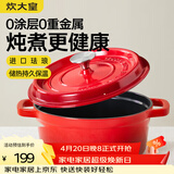 炊大皇珐琅锅铸铁锅家用炖锅砂锅汤锅焖烧锅电磁炉燃气煮锅24cm