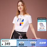 斐乐斐乐官方女装短袖T恤女夏季舒适经典针织短袖小熊t上衣潮流时尚 标准白-F11W118151F 2XL （180/96A/2XL）