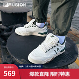 FILA FUSION斐乐潮牌KICK板鞋男鞋新款时尚休闲鞋踢板鞋潮 初雪白/暗绿-PC 42.5
