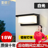 圣德艺户外壁灯庭院防水欧式室外灯过道楼梯别墅装饰走廊大门阳台墙壁灯 I款18瓦-白光 .