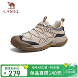 骆驼（CAMEL）踏山男士户外登山复古网面休闲低帮徒步鞋 G14S342046 杏色 43