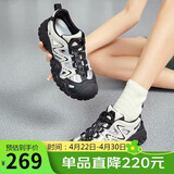 骆驼（CAMEL）丑萌登山鞋女时尚撞色户外休闲鞋 L24M076602 米/银/黑 40