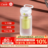 米家运动水杯 大容量水壶  耐热塑料杯 便携户外随行杯  活力白 1L