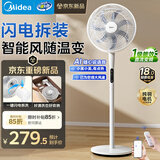 美的（Midea）【闪拆系列】一键闪电拆装直流变频家用语音电风扇一级能效轻音落地扇大风力卧室立式电扇SDJ30BC