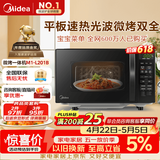 美的（Midea）微波炉烤箱一体机 小型家用20升微波炉  光波加热 钻石背板（M1-L201B）