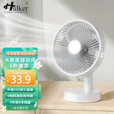 Hulker 大扇面桌面小风扇USB可充电台式办公室学生宿舍床头大风力便携电风扇 升级七叶羽静音风扇 6寸插电款