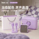 Divoom点音 K歌蓝牙音箱带双麦克风声卡一体家庭卡拉OK唱歌神器 话筒音响一体家用KTV音响套装毕业礼物