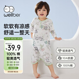 威尔贝鲁（WELLBER）【100%棉】宝宝睡袋1-3岁婴幼儿童睡衣夏简易家居睡裙熊猫80cm