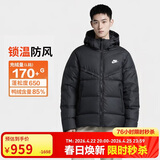 耐克NIKE男冬季短款连帽羽绒服 运动防寒外套 WR系列FB8178-010黑2XL