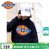 Dickies连帽卫衣男女同款纯棉大logo印花宽松休闲情侣装上衣DK007060 黑色 L