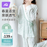 婧麒（JOYNCLEON）月子服夏款纯棉孕妇睡衣产后哺乳透气可外出家居服  L Jyz154236