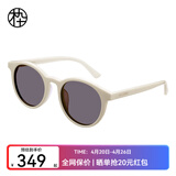 木九十太阳镜许红豆同款墨镜复古圆框墨镜女款茶色板材偏光镜MJ101SG703 WHC3奶白色【偏光】