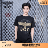 BOY LONDON【时光轮环】短袖情侣款春夏老鹰光环黑色T恤N01902 黑色 XL