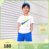 NIKE  3BRAND 耐克男女童纯棉短袖T恤+短裤2件套装夏季新款短袖套装 奥海蓝（1259） 150 /72 【建议身高140-152cm】