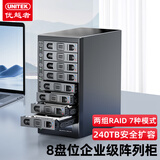 优越者 硬盘柜硬盘盒多盘位磁盘raid阵列柜硬盘存储架2.5/3.5英寸通用SATA串口外置硬盘架机械硬盘盒矩阵 八盘位阵列柜【带RAID】Y-3373BBK