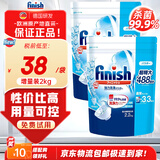 亮碟（finish）【日本进口】亮碟小型洗碗机专用多效三合一洗碗块无气味含水溶膜 2.2kg 2袋 三合一洗碗粉原味 咨询客服有惊喜
