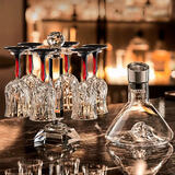 青苹果水晶玻璃红酒杯醒酒器杯架套装 红杆洋酒杯高脚杯