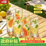 青苹果耐热水杯290ml6只 无铅玻璃杯牛奶杯啤酒杯绿茶杯多功能杯套装