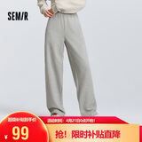 森马（Semir）休闲裤女春季松紧腰抽绳阔腿裤女生显瘦ins慵懒卫裤101125127009A