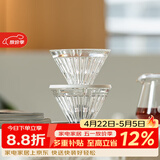 泰摩  高硼硅玻璃冰瞳咖啡滤杯 手冲咖啡过滤杯 家用咖啡壶过滤器具 高硼硅玻璃01号-极速版黑色